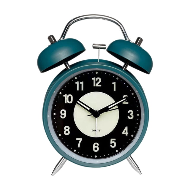 Despertador analógico para estudiantes que duermen mucho, funciona con pilas para el hogar del dormitorio verde Zulema Reloj de escritorio