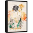 thumbnail image 2 of wall26 Framed Canvas Wall Art Chic Green and Silver Perfume Bottle with Orange Flowers Pop Culture Fashion Watercolor Modern Art Glam Expressive for Living Room, Bedroom, Office - 16x24 inches, 2 of 4