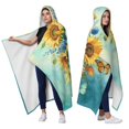 thumbnail image 2 of Pretty Sunflower Rose Wearable Blanket Hoodies for Women Men Adults Flower Lovers Vintage Sunflower Rose Hooded Blankets for Couch Home Decor Birthday Gifts 50×60 Inch, 2 of 5