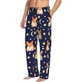 thumbnail image 2 of Disketp Corgi Lying With Moons And Stars Men'S Pajama Pants - Ultra Soft Fleece Sleep And Lounge Pants (Size: S-Xxl), 2 of 9