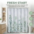 thumbnail image 6 of Unique Bargains Floral Print Sets, Waterproof Bath Curtain Green 71"W x 71"L, 6 of 7