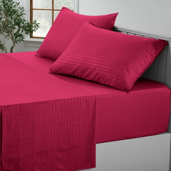 Lux Decor Collection Bed Sheets - 4 Piece Queen Size Sheets, Brushed Microfiber 16" Deep Pocket Bedding Sheets & Pillowcases - Burgundy