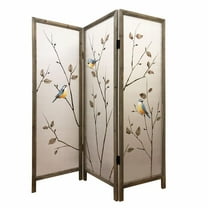 HomeRoots 342737 60 x 1 x 63 in. Brown Fabric & Wood Screen with 3 Panel