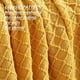 thumbnail image 4 of Manta decorativa de punto para sofá, silla, cama, suave, cálida y acogedora, peso ligero para primavera y verano (50 x 60 pulgadas, amarillo mostaza), 4 of 4