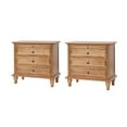 thumbnail image 7 of Tina's Home Farmhouse Acorn Soild wood End Tables Set of 2 with Charging Station, 3 Drawer Side Table with Pull-Out Tray for Living Room, Small Spaces, 7 of 7