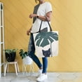 thumbnail image 4 of FORMRS Womens Canvas Tote Bag with Zipper Inner Pocket Shoulder Handbag, Black Cat Plants, 4 of 7