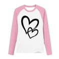 thumbnail image 4 of ITSAME Long Sleeve Shirts For Girls, Heart Graphic Crewneck Casual Comfortable Pullover Top Pink 12-13T, 4 of 5