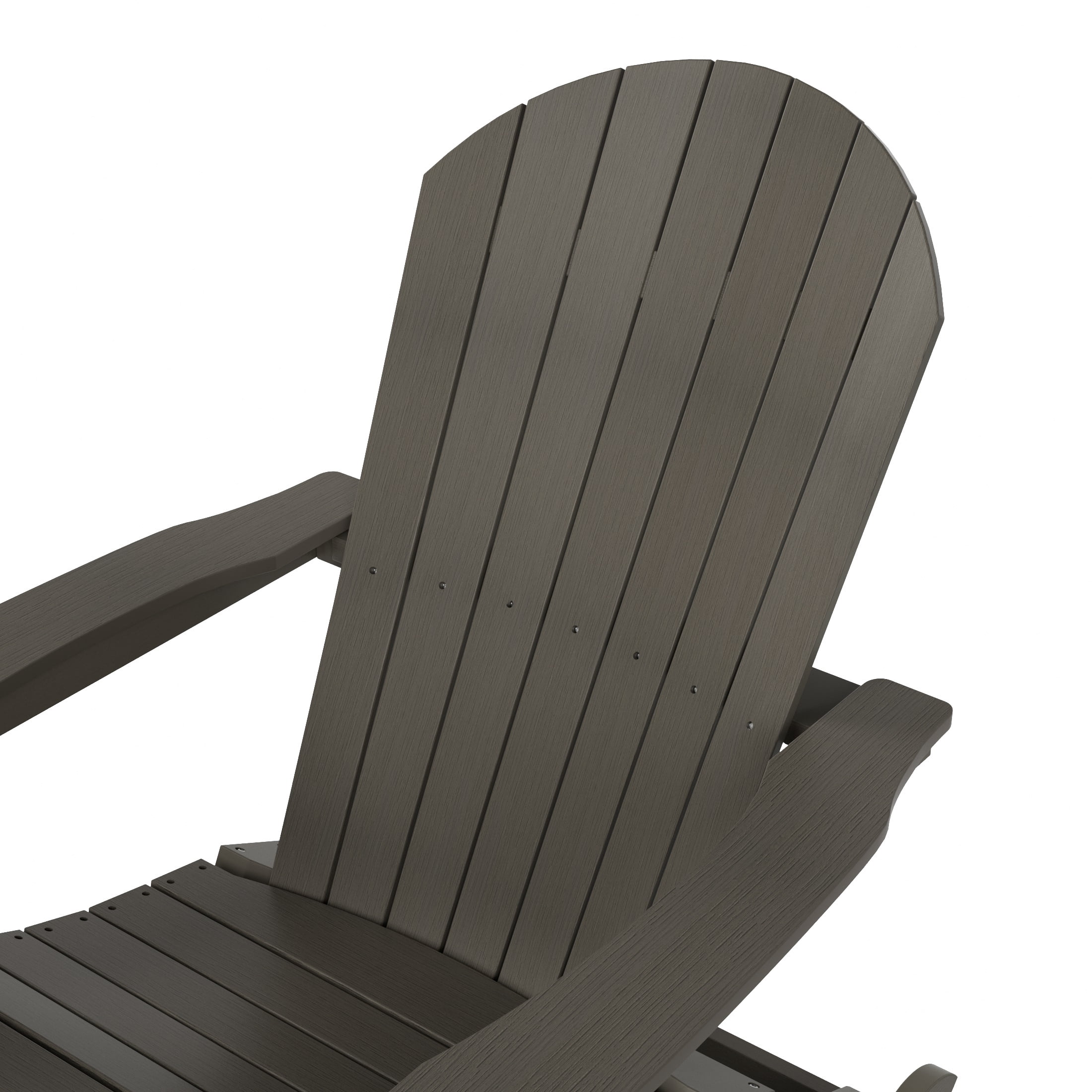 Outdoor Rocking Adirondack Chair, Charcoal Gray