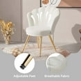 thumbnail image 4 of Velvet Accent Chair with Gold Metal Legs, Vanity Chair for Makeup Room, Upholstered Guest Chair for Living Room, Side-Chair for Bedroom, White, 4 of 7