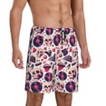 thumbnail image 2 of Sikiie Skull lips record Guitar Mens Pajama Shorts, Lightweight Lounge Pant with Pockets Soft Sleep Pj Shorts for MenMedium, 2 of 6