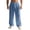 Blue, variant on GrmtClth Mens Linen Pants Drawstring Elastic Waist Casual Beach Yoga Pants Lightweight Loose Fit Lounge Pants Summer Baggy Travel Pant with Deep Pockets Blue 3XL