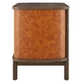 thumbnail image 6 of Coralie 2-Drawer Curved Vegan Leather Nightstand in Walnut Tan, 6 of 9