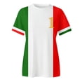 thumbnail image 4 of WEIYLL Womens T Shirts European Cup Italy Printed Patchwork Light Blue Tops Sizes L, 4 of 4