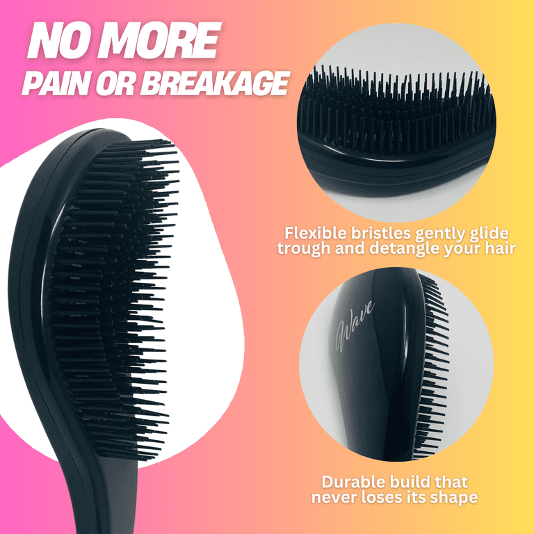 G.B.S Wave Detangling Hair Brush Set, Lightweight Detangler for