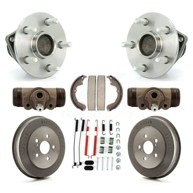 Transit Auto Kit d'Assemblage de Roulement de Roue Arrière et Tambour & Chaussures (8 Pcs) pour Voiture Pontiac Vibe Toyota Matrix FWD avec 4 Roues ABS - Côté Gauche Droit (Conducteur Passager) K7D-101336