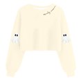 thumbnail image 2 of Halloween Women's Sweatshirts Fashion Short Crewneck Shirts Cute Funny Ghost Printed Blouses Casual T-Shirts Loose Sweatshirt Pullover Top 2025 Halloween Costumes, 2 of 4