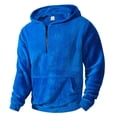 thumbnail image 1 of MHFRRA Sudadera con Capucha y Cuello Alto para Hombre, de Color Liso, de Invierno, con Media Cremallera, Informal, Holgada, de Tendencia Empresarial, Deportiva Azul, 1 of 8
