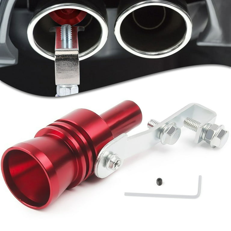 Xotic Tech Aluminum Turbo Sound Whistle Exhaust Pipe Tailpipe BOV Blow-off  Valve Simulator Muffler (XL, Red) 