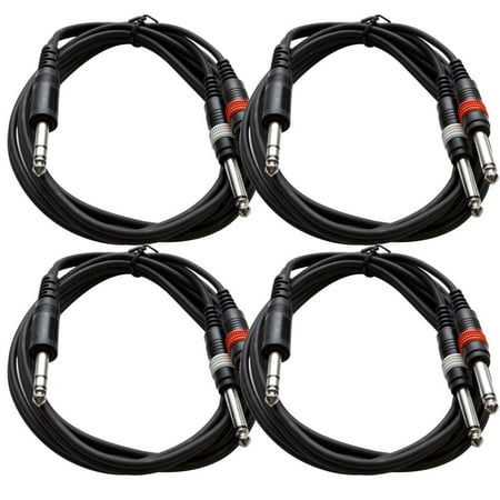 Seismic Audio - 4 Pack - Insert Cable TRS 1/4