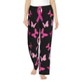 thumbnail image 2 of Picia Breast Cancer Womens Soft Woven Cotton Elastic Waistband Sleep Pajama Pant Lounge Sleep Pant With Pockets And Drawstring-Small, 2 of 9