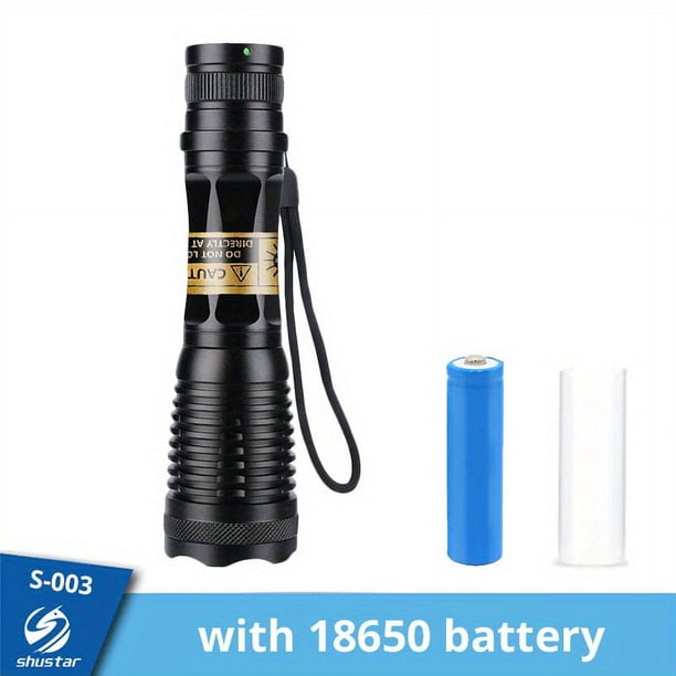 2-in 1 Dual Light Flashlight, T6+UV Black Light, Pet Urine Detection ,Ultraviolet ,Zoomable Waterproof Tactical Torch, 5 Modes, Home Outdoor, Fishing, Cycling, Camping Lantern, 18650 Battery
