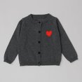 thumbnail image 2 of Girls' Sweater Top Crewneck Cardigan Sweaters Long Sleeve Kid Button Cotton School Uniform Toddler Cropped Cardigan for Dress, 2 of 4