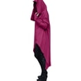 thumbnail image 4 of WTOBBY Women's Loose Comfortable High Neck Long Sleeve Solid Color Long Hoodie Top, Casual Oversized Pullover Sweatshirt for Everyday,Deep Red S, 4 of 5