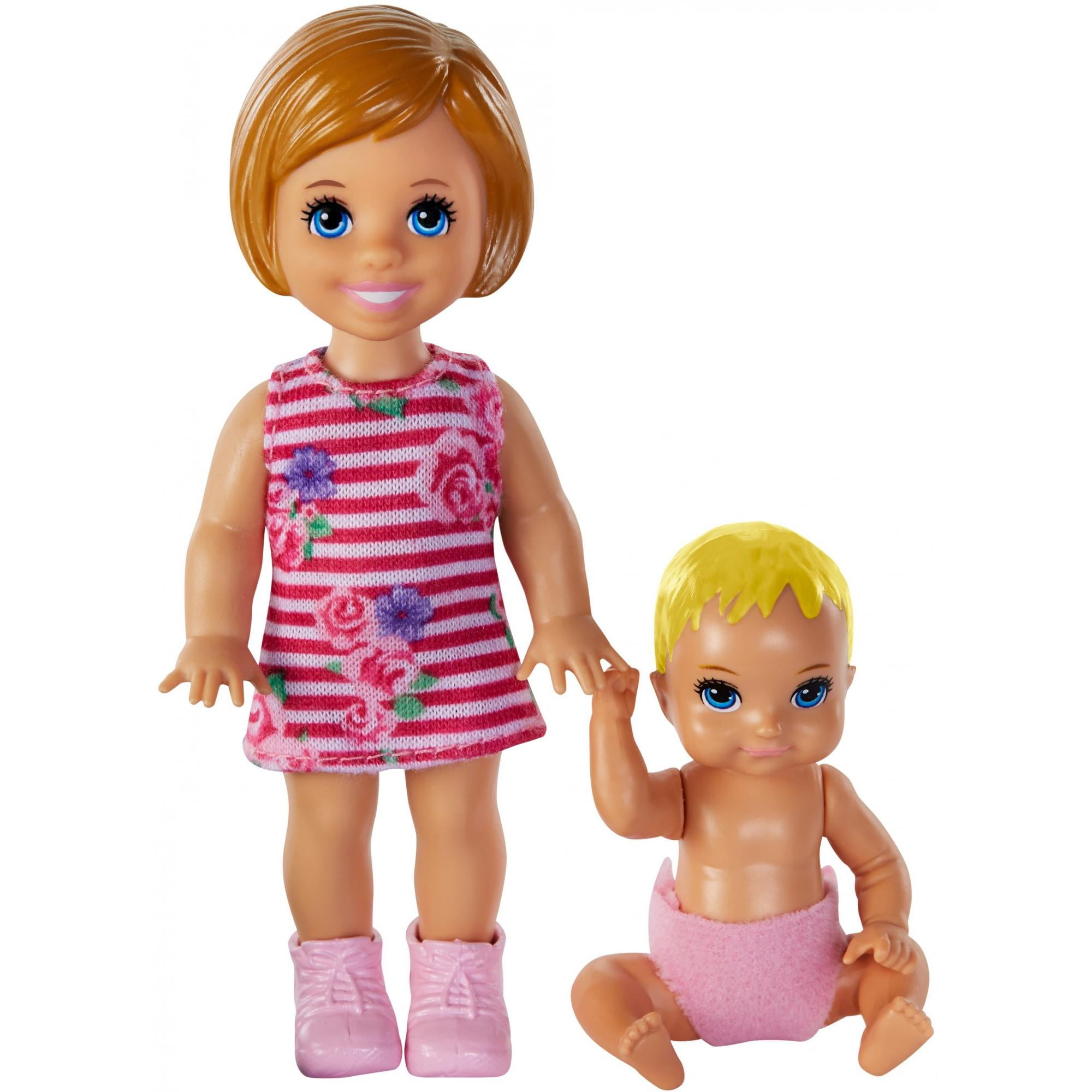 Barbie Skipper Babysitter Brunette Doll,baby Pram Playset Toddler Toy Stroller 