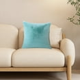 thumbnail image 5 of taicans Velvet Throw Pillow,Faux Fur Square Decorative Throw Pillow Cusion for Couch,Home Sofa Pillow with Core Solid Colour Imitation Car Cushion Sets Lumbar Bedroom Bedside Cushions,18"x18"-Blue, 5 of 6