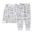thumbnail image 5 of Elegyee Girls' Pajamas Long Sleeves Top Pants Kids Sleepwear Outfits, White, Size 6-7, 5 of 8