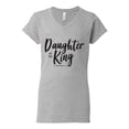 thumbnail image 2 of Wild Bobby Daughter Of The King 2 Corinthians 6:18 Inspirational/Christian Women Standard V-Neck Tee, Heather Grey, Small, 2 of 5
