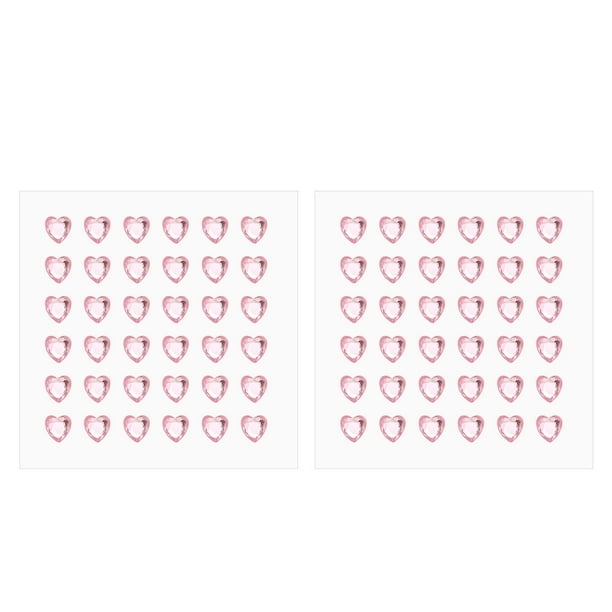 Pegatinas en forma de corazón Uxcell, strass de acrílico autoadhesivo para manualidades, decoración de uñas, DIY, rosa