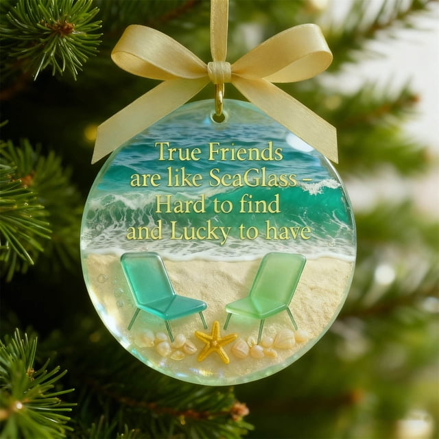 Fzsteel Handcrafted Sea Glass Friendship Heart Ornament Recycled Wall Hanging Home Decor 3.15 Inch Sustainable Gift