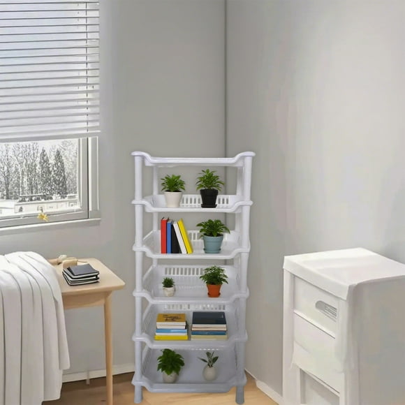 6 Tier Storage Rack Multi Layer Storage Rack Easy Assembly Suitable For Living Room Bedroom Restroom Kitchen Dorm Organizers