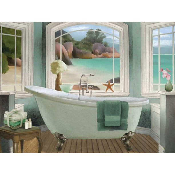 Cuadros Decorativos Kit de pintura de diamantes 5D para bañera, taladro redondo completo, diamantes de imitación, manualidades para pared DIY Likrtyny embutido en tela