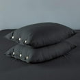 thumbnail image 3 of Duvet Cover 3 Piece Set, Oversized King Plus Size Luxury Soft Comforter Cover Set with Button Closure, 100% Egyptian Cotton & 600 Thread Count Hotel Quality - Black Solid Quilt Cover Set., 3 of 5