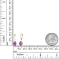 thumbnail image 6 of Gem Stone King 14K Yellow Gold Fancy Purple Zirconia Earrings for Women | 2.42 Cttw | Gemstone Birthstone | Oval 8X6MM, 6 of 6