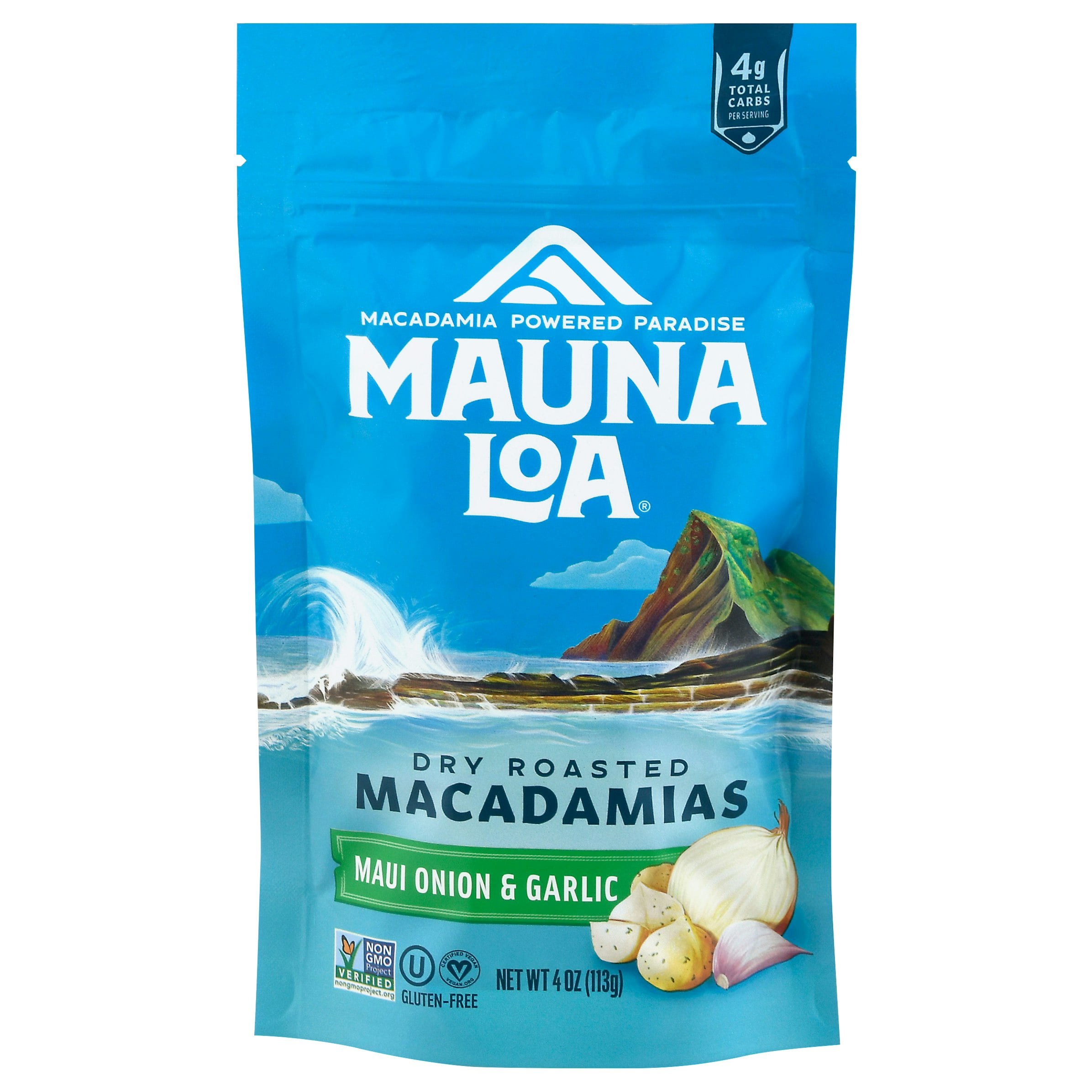 Mauna Loa Onion Garlic Macadamia Nuts 4 oz (Pack Of 6)