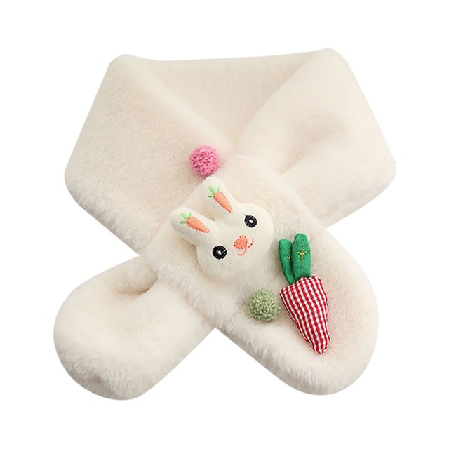 WIFKLSIIPG Autumn and Winter New Boys and Girls Rabbit Radish Scarf Imitation Rabbit Plush Cartoon Suitable for 0 to 10 Years Old Children'S Scarf