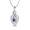 thumbnail image 2 of Infinity Heart 925 Silver Blue Sapphire Pendant Gift For Bridal Shower || Ali Baba Jewellery, 2 of 5