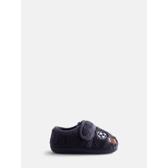 Wonder Nation Toddler Boys Embroidered Sports Balls Slippers