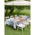 thumbnail image 4 of Outdoor Tablecloth with Umbrella Hole for Patio/Picnic/Party/Camping, Blue Starfish Coastal Waterproof Table Cloth Rectangle Table Cover Washable, Nautical Shell Coral Botanical Ocean (60"x 102"), 4 of 8