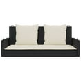 thumbnail image 4 of vidaXL Swing Bench with Cushions Black 46.9"x22"x18.9" Poly Rattan, 4 of 8