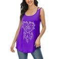 thumbnail image 1 of LUXUR Débardeurs pour Femmes Sans Manches Haut d'Été Col Rond Pull Décontracté Camisole Imprimé Cœur Cami Violet TG, 1 of 3