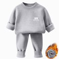 thumbnail image 2 of ITSAME Girls 2 Piece Outfit Fleece-Lined Long Sleeve Crewneck Pullover and Pants Fall Winter Warm Loungewear Set Size 3T, 2 of 8