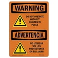 thumbnail image 1 of SignMission OS-WS-A-1218-L-12562 12 x 18 in. OSHA Warning Sign - Do Not Operate without Guards Bilingual, 1 of 1