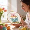thumbnail image 1 of Creatine Easter Bunny Embroidery Complete DIY With Colorful Threads Needles And Easy For Beginners, 1 of 5