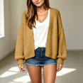 thumbnail image 2 of Cardigan Sweaters for Women Knit Baggy Shirts Oversized Shirts for Women Cute Tops Casual Tops for Women Fall Outfits for Women Workout Tops for Women,Yellow,A, 2 of 6