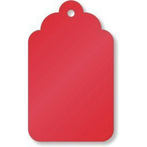 Merchandise Tags, Red #4 (1-1/2" x 15/16"), Hole-No String - Box of 1,000 Tags
