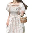 thumbnail image 4 of Vestido de verano con busto fruncido, vestido corto para mujer, vestido corto abullonado para mujer, vestido corto fruncido elaborado por expertos, 4 of 9